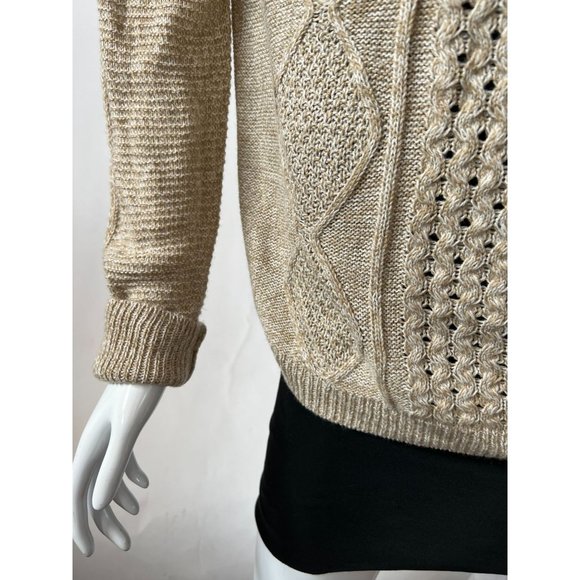 89th and Madison Cowl Neck Sweater Large Beige Heather - Picture 3 of 13